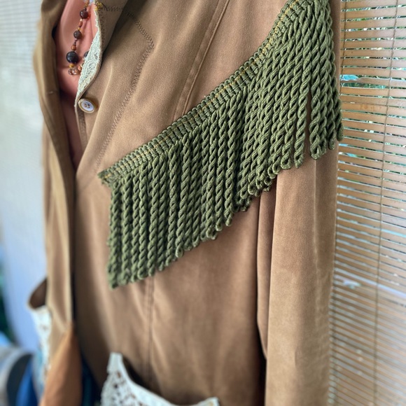 Upcycled Bohemian Brown Plus Blazer Mermaidcore - Picture 3 of 8